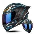 Шлем SOMAN SM955-S, с двумя линзами, открытый, для верховой езды, XXL, матовый черный/синий