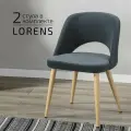 Стулья для кухни комплект 2 шт, кухонные стулья Lars Темно-серый