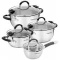 Набор посуды Vensal Magique 1525VS 8пр из 3 кастрюль 1,8л(18см),2,5л(20см), 4,5(24см), ковш 1,3 нерж.