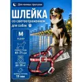 Шлейка для собак Japan Premium Pet со светоотражением, красная, размер M