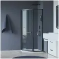 Душевой уголок трапеция RGW HO-084 100х100х195см Чёрный / Прозрачное закаленное стекло 8мм. Без поддона. 350608400-1