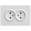 Розетка 2-местная с защитной шторкой, STEKKER, б/з, 250В, 16А, серия Эмили, RST16-5116-01, белый фарфор, soft touch 49877 fr_49877