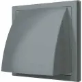 ERA 1515К12,5ФВ сер, Выход стенной вытяжной с обратным клапаном 150x150 с фланцем D125, ASA, серый 90-02045