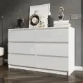 Комод для одежды и вещей Челси 1202 (6 ящиков) белый глянец холодный-белый, 120.2 см