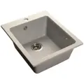 Мойка кухонная прямоугольная мраморная DeLight-505 (505*427*200 мм), цвет серый мрамор, без сифона