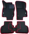 Автомобильные коврики ЕВА / EVA с бортами 3д / 3D для Hyundai Accent 2 (Тагаз) 1999-2012 / Хендай Акцент черный(ромб)-красный / резин подпятник + 2 лого