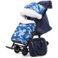 Санки-коляска Pikate Compact Military, синий