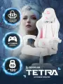 Игровое кресло компьютерное GAMELAB TETRA, белый/розовый, искусственная кожа