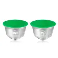 Многоразовые капсулы i Cafilas для Dolce Gusto Crema Maker из нержавеющей стали Изумрудный, 2 capsules