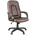 Кресло руководителя Helmi HL-E29 Brilliance, экокожа коричневая, мягкий подлокотник