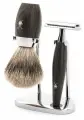 Бритвенный набор MUEHLE KOSMO, мореный дуб, барсучий ворс категории Fine, Т-образная бритва