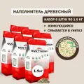 Наполнитель для кошачьего туалета комкующийся древесный без запаха ECO Premium Green 6шт х 1.9кг