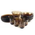 Набор посуды Glass Ink BASILICO, 19 предметов, стекло, коричневый.