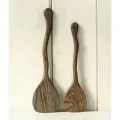 Деревянные лопатки для кухни. Набор: маленькая и большая. Дерево Дуб. Цвет темно-коричневый, черный. Yasen
