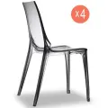 Комплект из 4 прозрачных стульев Scab Design Vanity Set 4, цвет дымчатый