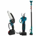 Набор 3в1 Высоторез, цепная мини-пила, секатор, от аккумулятора, телескопическая ручка
