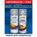 Подкраска для авто Ford 019, 17V - PANTHER BLACK, черный перламутровый металлик. Набор 2 баллона: краска и лак