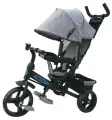 Велосипед Pilot PT3, трехколесный, с козырьком и ручкой, серый