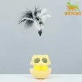 Пижон Игрушка-неваляшка с кошачьей мятой и пером, 9,5 см, жёлтая
