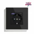 Розетка электрическая 1 пост с Usb/Type-C АC, быстрая зарядка 20W, цвет черный