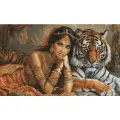Набор для вышивания Luca-S Индийская принцесса и Королевский тигр BU5060 63.5х38см