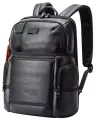 Рюкзак мужской кожаный городской дорожный Bopai 27л, для ноутбука 15.6, водонепроницаемый, с потайным карманом, черный