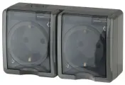 ЭРА 11-2403-03 Эксперт Серый Розетка 2-ая с заземлением ОУ IP54 Б0020717 (4шт.)