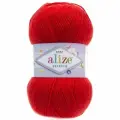 Пряжа Alize SEKERIM BEBE 56 красный (5 мотков)