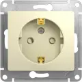 Бежевая Розетка с/з со шторками Glossa Systeme Electric