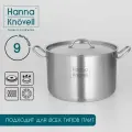 Кастрюля из нержавеющей стали Hanna Knovell, объем 9 л, диаметр 26 см, индукция, цвет хром