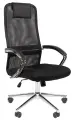Компьютерное кресло CHAIRMAN 612 черное, экокожа/ткань/сетка с хромированной крестовиной и мягкими подлокотниками