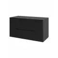 Тумба под раковину со столешницей Orange Line 100 подвесная, 2 ящика, матовая черная