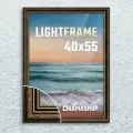 Рамка для фото 40х55 см, серия Light Frame, фоторамка багетная. Коричневый, Классический профиль 32х24 мм, Пластик