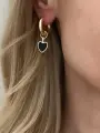 Серьги конго, непарные Odina JEWELRY, черный/золотистый