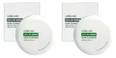 Солнцезащитный кушон Lebelage с экстрактом центеллы, Cica No Sebum Sun Cushion SPF 50+ PA+++, светло-бежевый, 15 гр, 2 шт