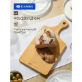 Daniks Доска разделочная деревянная 40х20х1.2 см с ручкой бамбук