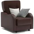 Кресло для отдыха Классика В шоколадная рогожка и экокожа