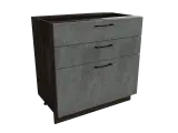 Кухонный модуль напольная тумба Сурская мебель Хелмер 80x81.6x47.8 см с 3-мя ящиками. 1 шт.