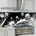 Фартук для кухни из АБС пластика Абстракция Ч/Б 3000*600*1,5мм. Кухонный фартук ABS с фотопечатью.