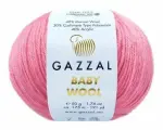 Пряжа Gazzal Baby wool, цвет 828 розовый, набор 8 мотков, вес мотка 50 гр, длина нити 175 м / Газзал беби вул