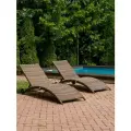 Шезлонг из искусственного ротанга Royal Family AGATA коричневый без матраса 2шт.