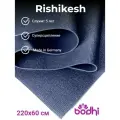 Коврик для йоги фитнеса AZEN Rishikesh Ришикеш синий 220 х 60 х 0,45 см, прочный и нескользящий из Германии, Bodhi Бодхи