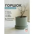 Горшок цветочный для цветов зеленый из керамики Альба, декоративное кашпо, керамический горшочек для растений, кактусов, суккулентов, фиалок, декор для интерьера дома и комнаты