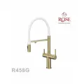 Смеситель для кухни R458G с фильтром с гибким золотой сатин