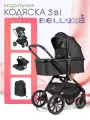 Коляска 3 в 1 для новорожденных Farfello Belleza, черное золото