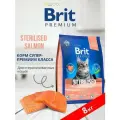 BRIT PREMIUM, Сухой корм с лососем и курицей для стерилиз. кошек Cat Sterilised Salmon&Chicken, 8кг