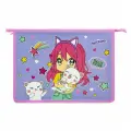 Папка для тетрадей Юнландия А4, 1 отделение, пластик, на молнии, Anime hugs, 272138