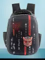 Школьный рюкзак, грудная стяжка. Ортопедическая спинка. Черный с красным