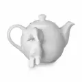 Чайник заварочный, 1 л, фарфор, белый P014 Воришки