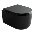 Унитаз подвесной Ceramica Nova Ulma CN4006TMB черный матовый, с крышкой микролифт, безободковый, слив-торнадо